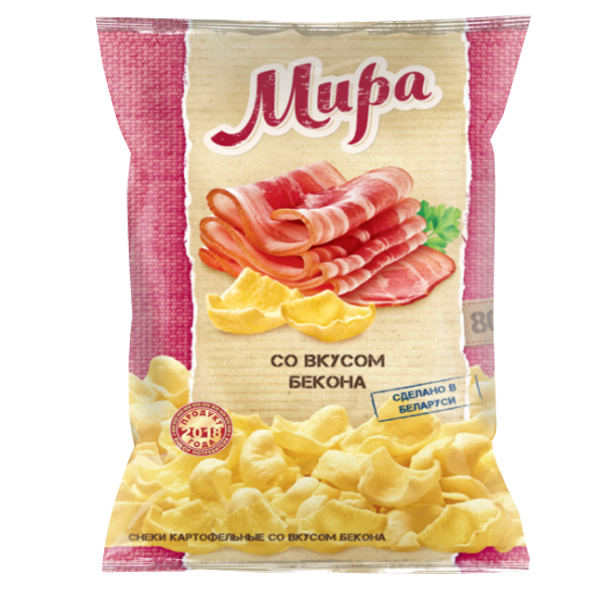 Снеки "МИРА" со вкусом бекона 80 гр.