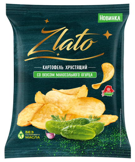 Картофель хрустящий со вкусом малосольного огурца